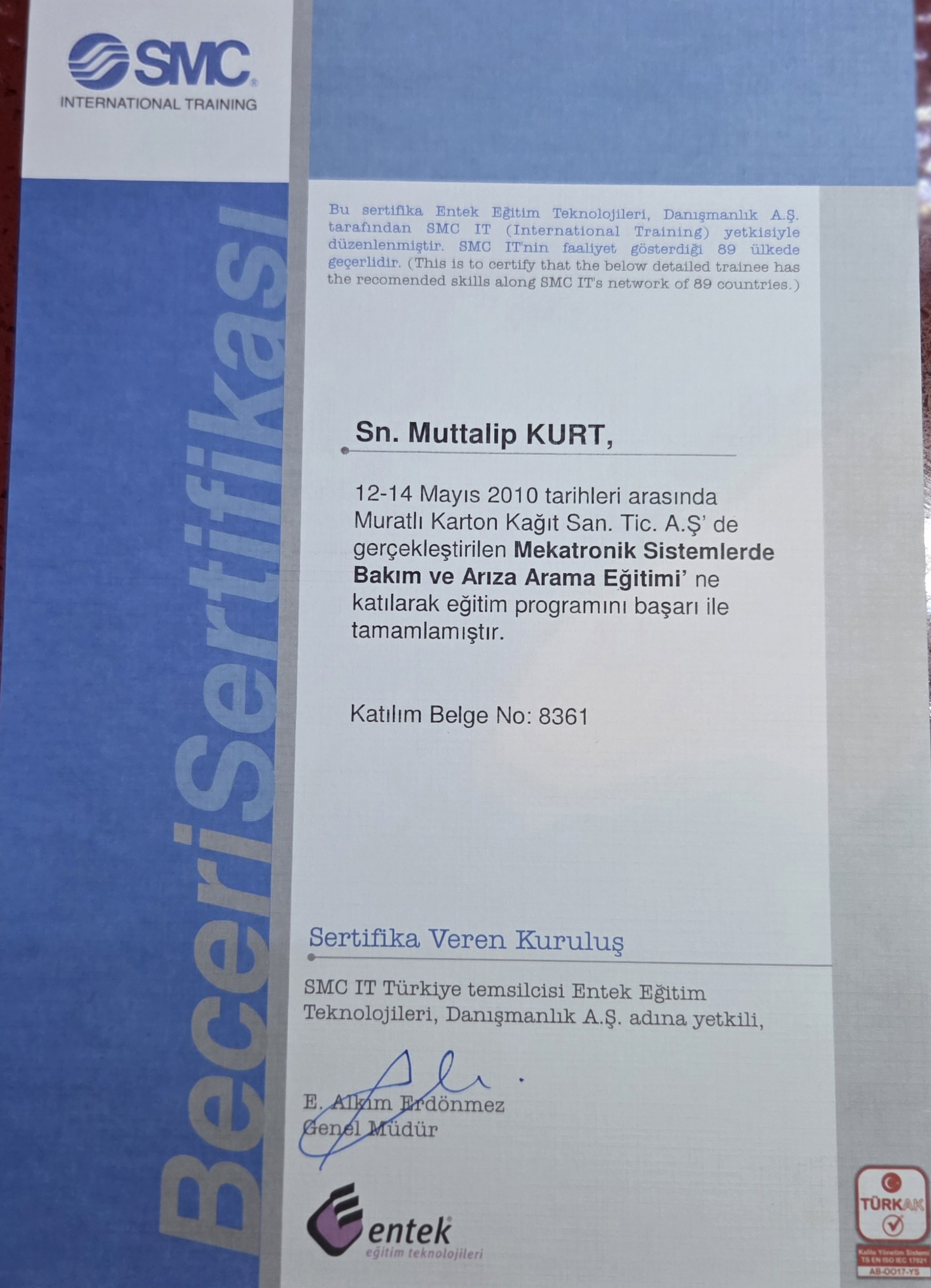 Mekatronik Sistemlerde Bakım ve Arıza arama Eğitimi